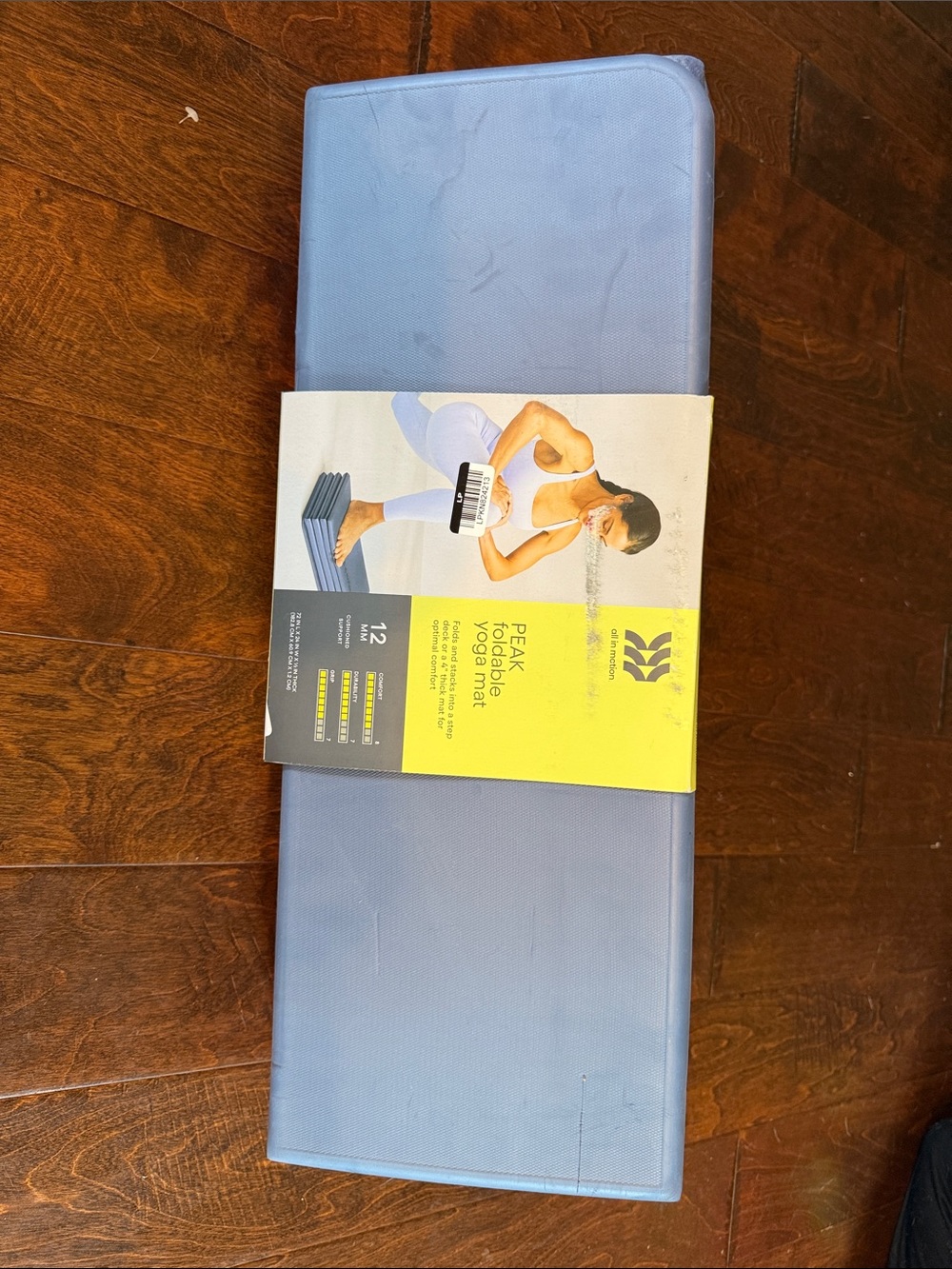 all in motion Gray Foldable Yoga Mat with Yellow Sleeve